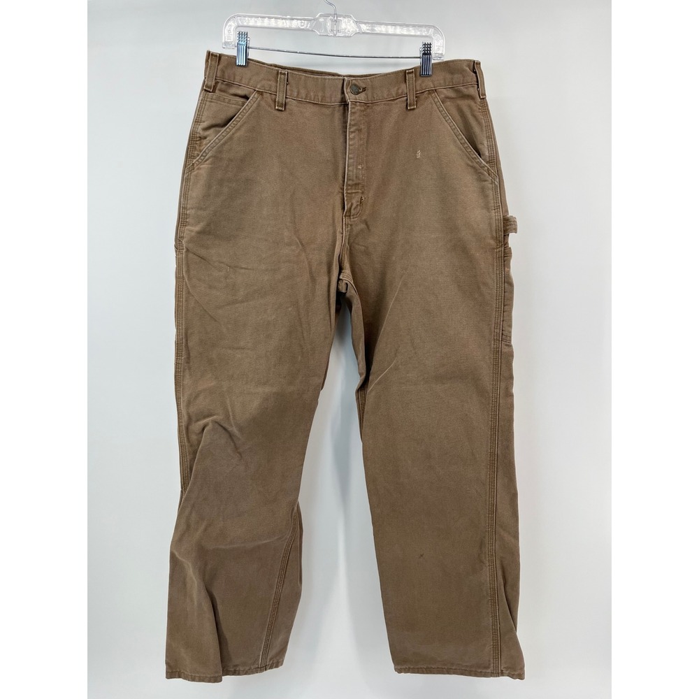 Carhartt Carpenter Pants Mens 36x32 Brown B11 Duck Canvas Dungaree Fit Vintage